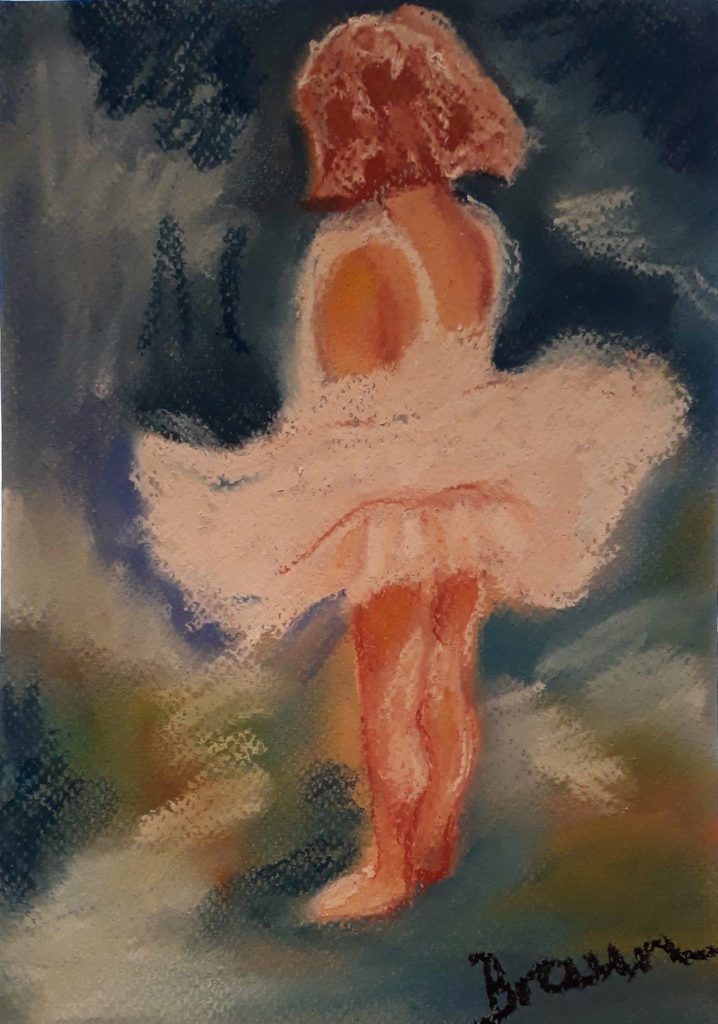 Little girl in ballerina dress